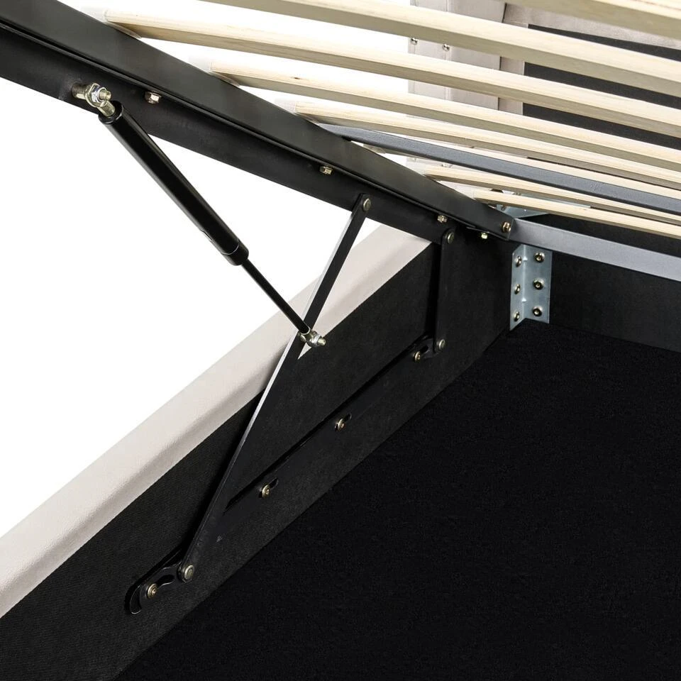 LUBBON - Bed Met Opbergruimte - Taupe - 140 X 200 Cm - Fluweel 11 LUBBON - Bed Met Opbergruimte - Taupe - 140 X 200 Cm - Fluweel - Afbeelding 9