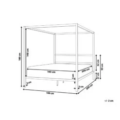 LESTARDS - Hemelbed - Wit - 140 X 200 Cm - Staal -Bedden Bij Leen Bakker ac89703982fd4da89761d78f7075c0ee
