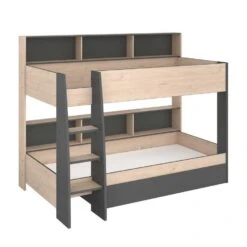 Stapelbed Leo Incl. Matrasbodems - Eik/grijs