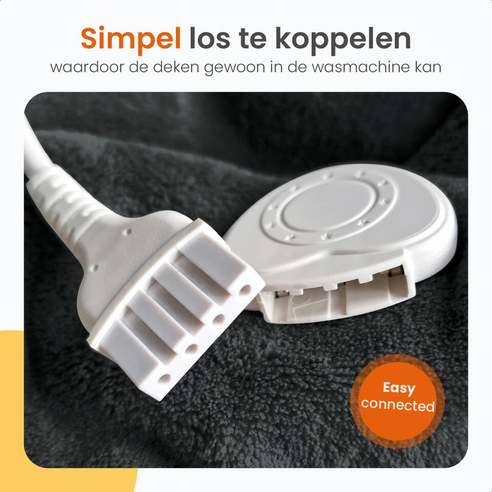 Goliving Elektrische Fleece Plaid - Warmtedeken 3 Standen -160x120cm Donkergrijs 6 Goliving Elektrische Fleece Plaid - Warmtedeken 3 Standen -160x120cm Donkergrijs - Afbeelding 4