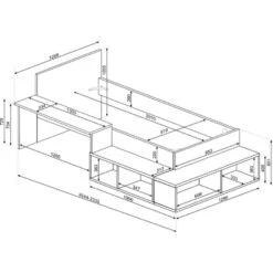 Bed Quinn 90x200 Cm Met Bureau En Opbergruimte - Grenen/ Wit -Bedden Bij Leen Bakker b24feaafc13c44bc9a19f39a7e1d296e