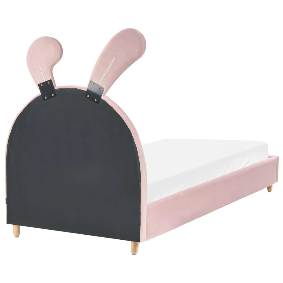 LALLIAS - Eenpersoonsbed - Roze - 90 X 200 Cm - Fluweel 9 LALLIAS - Eenpersoonsbed - Roze - 90 X 200 Cm - Fluweel - Afbeelding 7