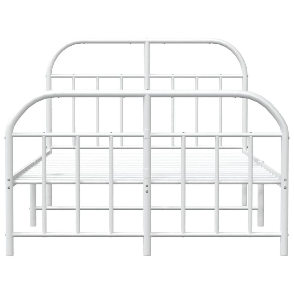 VidaXL - Bed Frame Met Hoofd- En Voeteneinde - Wit - Metaal - 120x200 Cm 7 VidaXL - Bed Frame Met Hoofd- En Voeteneinde - Wit - Metaal - 120x200 Cm - Afbeelding 5