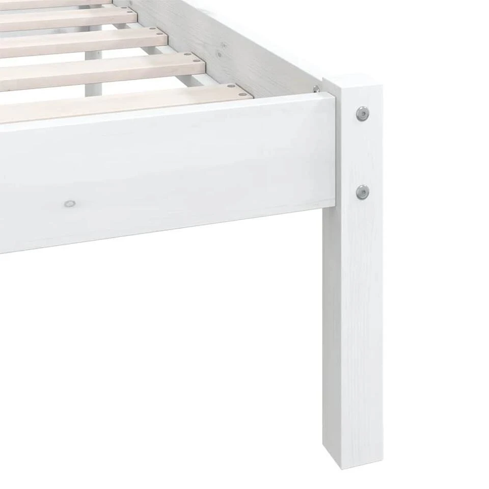 VidaXL - Bed Frame Met Hoofdeinde - Wit - Massief Grenenhout - 90x200 Cm 8 VidaXL - Bed Frame Met Hoofdeinde - Wit - Massief Grenenhout - 90x200 Cm - Afbeelding 6