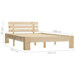 VidaXL - Bed Frame Met Hoofdbord - Wit - Massief Grenenhout - 140x200 Cm -Bedden Bij Leen Bakker b9c9903779a345aca361cbce84f72377