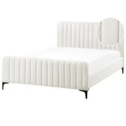 LUNAN - Tweepersoonsbed - Gebroken Wit - 140 X 200 Cm - Bouclé -Bedden Bij Leen Bakker ba7bd87128734369b0ec4fde81308d8d