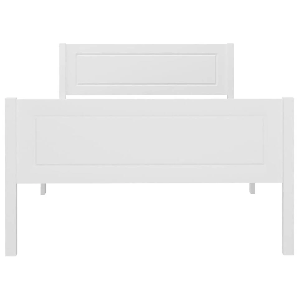 VidaXL - Eenpersoonsbed Met Hoofdbord - Wit - Massief Grenenhout - 90x200 Cm 5 VidaXL - Eenpersoonsbed Met Hoofdbord - Wit - Massief Grenenhout - 90x200 Cm - Afbeelding 3