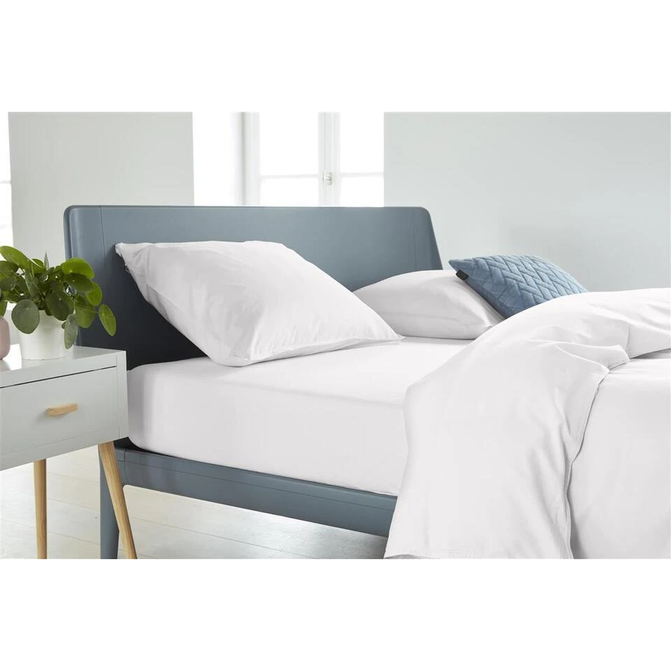 Ambiante Bamboo Cotton - Hoeslaken - 160x200 - Wit 4 Ambiante Bamboo Cotton - Hoeslaken - 160x200 - Wit - Afbeelding 2