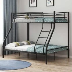 Stapelbed Trixie 90x200 & 140x200 - Metaal - Mat Zwart -Bedden Bij Leen Bakker becf4061627043cfbe994dfae0635e7e