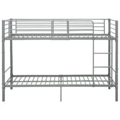 VidaXL - Metalen Stapelbed Incl. Hekwerk En Zijladder - Grijs - 90x200 Cm 11 VidaXL - Metalen Stapelbed Incl. Hekwerk En Zijladder - Grijs - 90x200 Cm -Bedden Bij Leen Bakker bf532f7e412b49008ca0d8fc5a213847