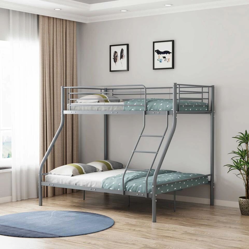 Stapelbed Trixie 90x200 & 140x200 - Metaal - Mat Grijs 4 Stapelbed Trixie 90x200 & 140x200 - Metaal - Mat Grijs - Afbeelding 2