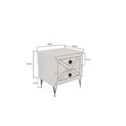 Kalune Nachtkastje - 100% Melamine Gecoat - Metalen Poten - 18mm Dikte - Wit -Bedden Bij Leen Bakker c200cf0b64c04006800eed7fd044f219