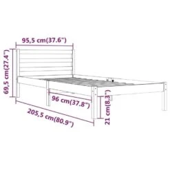 VidaXL - Bed Frame Met Hoofdbord - Wit - Grenenhout - 90x200 Cm 15 VidaXL - Bed Frame Met Hoofdbord - Wit - Grenenhout - 90x200 Cm -Bedden Bij Leen Bakker c729950ae19c400ea1d68e3bc5222626