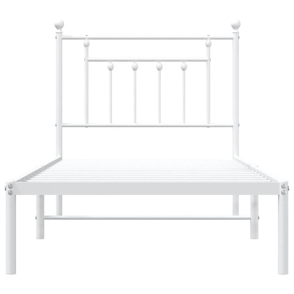 VidaXL - Metalen Bed Met Hoofdbord - Wit - 90x200 Cm 7 VidaXL - Metalen Bed Met Hoofdbord - Wit - 90x200 Cm - Afbeelding 5