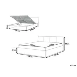 ORBEY - Tweepersoonsbed - Grijs - 180 X 200 Cm - Polyester -Bedden Bij Leen Bakker ca0dc40346cb4a0fb6989cbc13223669