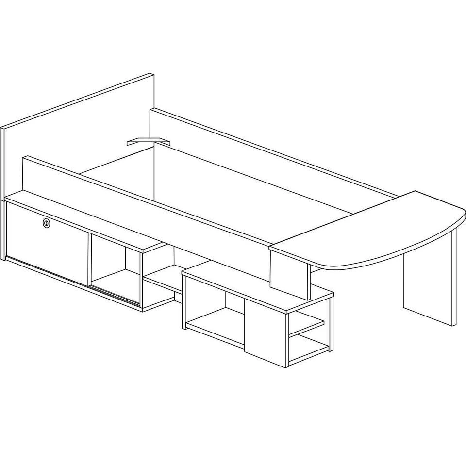 Halfhoogslaper Gaby Met Bureau - 118x239x96 Cm - Wit/eik 9 Halfhoogslaper Gaby Met Bureau - 118x239x96 Cm - Wit/eik - Afbeelding 7