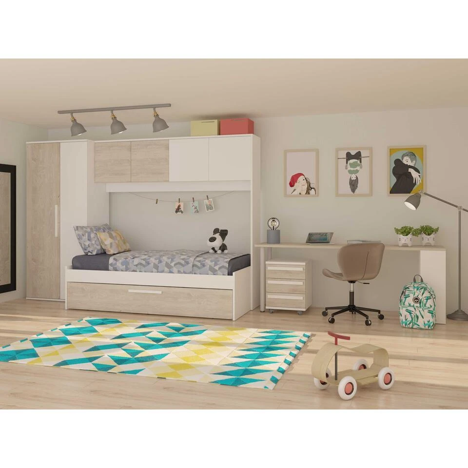 Bed Lev 90x200 Cm Met Kast En Bedlade - Grenen/wit 16 Bed Lev 90x200 Cm Met Kast En Bedlade - Grenen/wit - Afbeelding 14