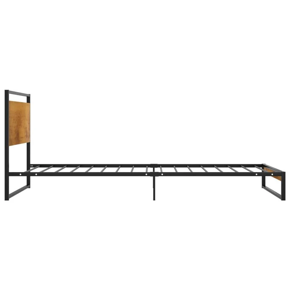 VidaXL - Bed Frame Met Hoofdeinde - Metaal En MDF - 90x200 Cm 5 VidaXL - Bed Frame Met Hoofdeinde - Metaal En MDF - 90x200 Cm - Afbeelding 3