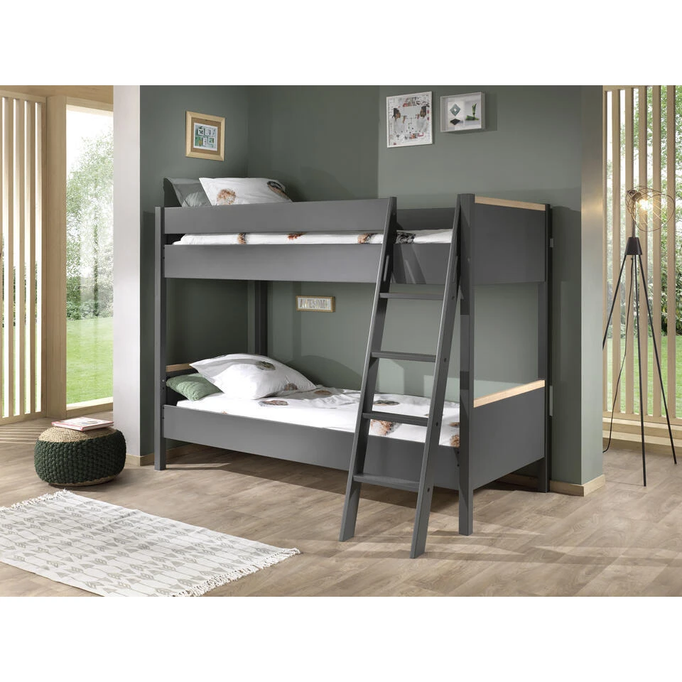 Stapelbed London 90x200 - Antraciet 4 Stapelbed London 90x200 - Antraciet - Afbeelding 2