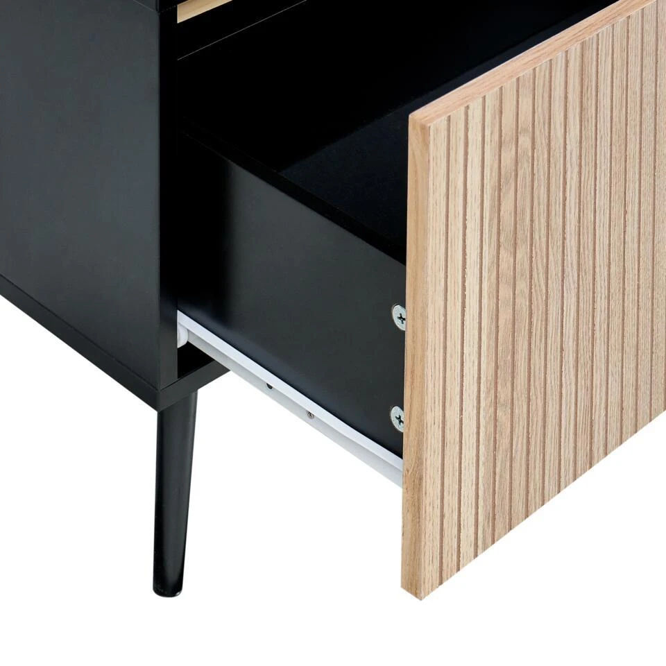 BLYTHE - Nachtkastje - Zwart/Bruin - MDF 10 BLYTHE - Nachtkastje - Zwart/Bruin - MDF - Afbeelding 8