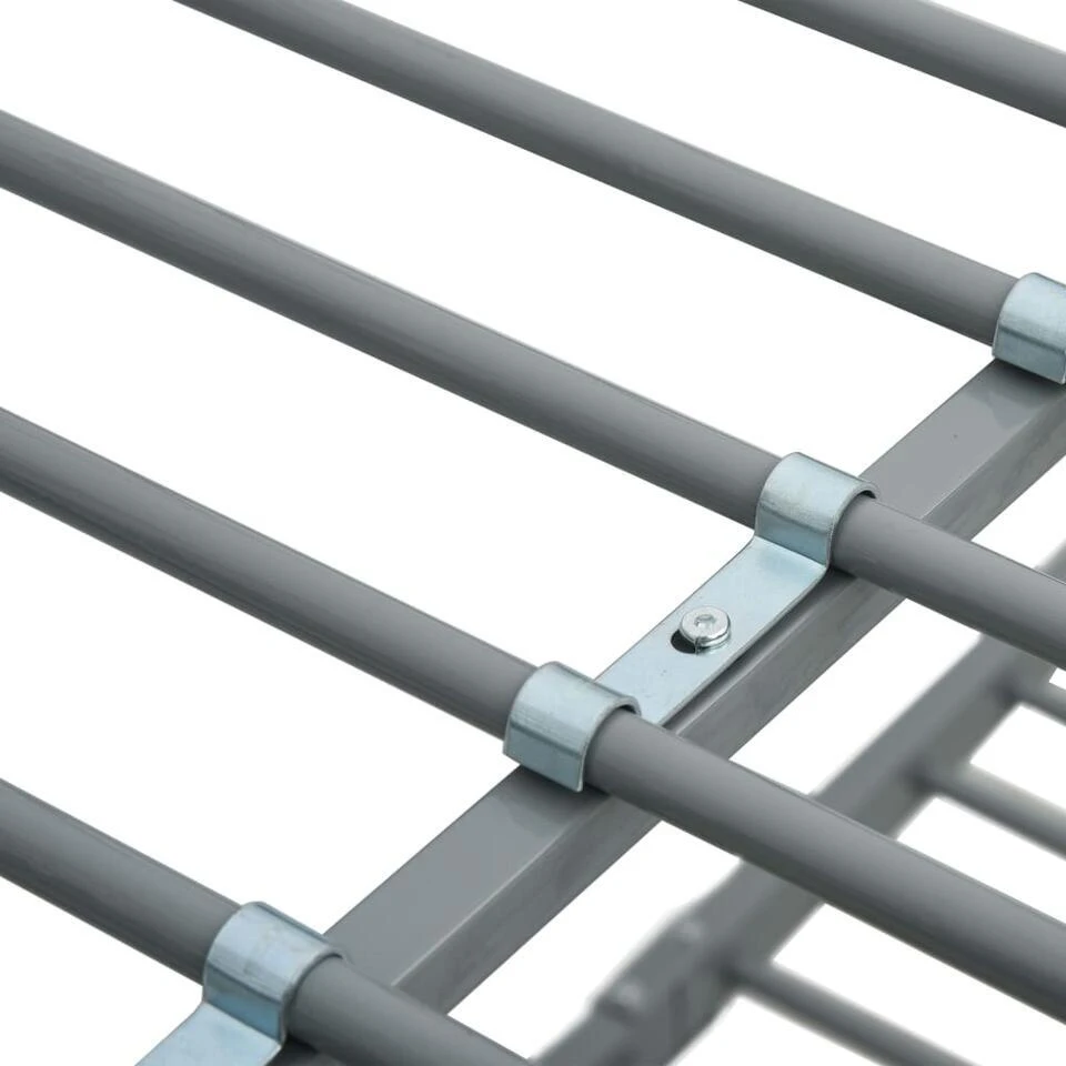 VidaXL - Metalen Stapelbed Incl. Hekwerk En Zijladder - Grijs - 90x200 Cm 8 VidaXL - Metalen Stapelbed Incl. Hekwerk En Zijladder - Grijs - 90x200 Cm - Afbeelding 6