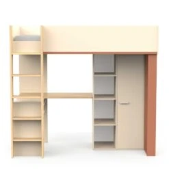 Hoogslaper Camillia - 90x200cm - Met Bureau En Opbergruimte - Beige/terracotta -Bedden Bij Leen Bakker db0988663924477895c88d0976f165f0