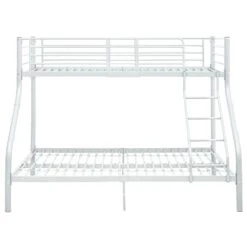 VidaXL - Stapelbed Met Latten - Wit - Metaal - 140x200 Cm/90x200 Cm -Bedden Bij Leen Bakker dc4f90edcfe945159ac4112cb2d7eed4