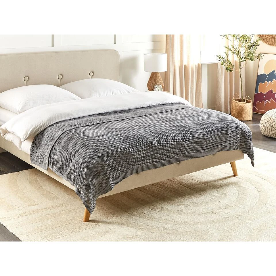 ILEN - Bedsprei - Grijs - 150 X 200 Cm - Katoen 4 ILEN - Bedsprei - Grijs - 150 X 200 Cm - Katoen - Afbeelding 2