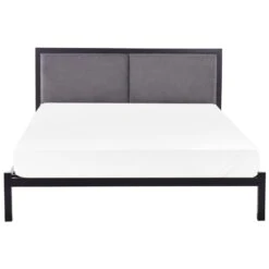 CLAMART - Tweepersoonsbed - Zwart/Grijs - 140 X 200 Cm - Metaal -Bedden Bij Leen Bakker e335e5e875aa4408ab9b190d54c47e09
