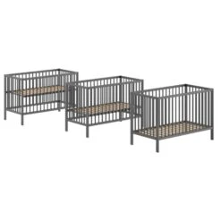 Vipack Babybed Dino - 60 X 120 Cm - Verstelbaar - Antraciet Dennenhout -Bedden Bij Leen Bakker e362347f719d400bb88ca6195610d59d