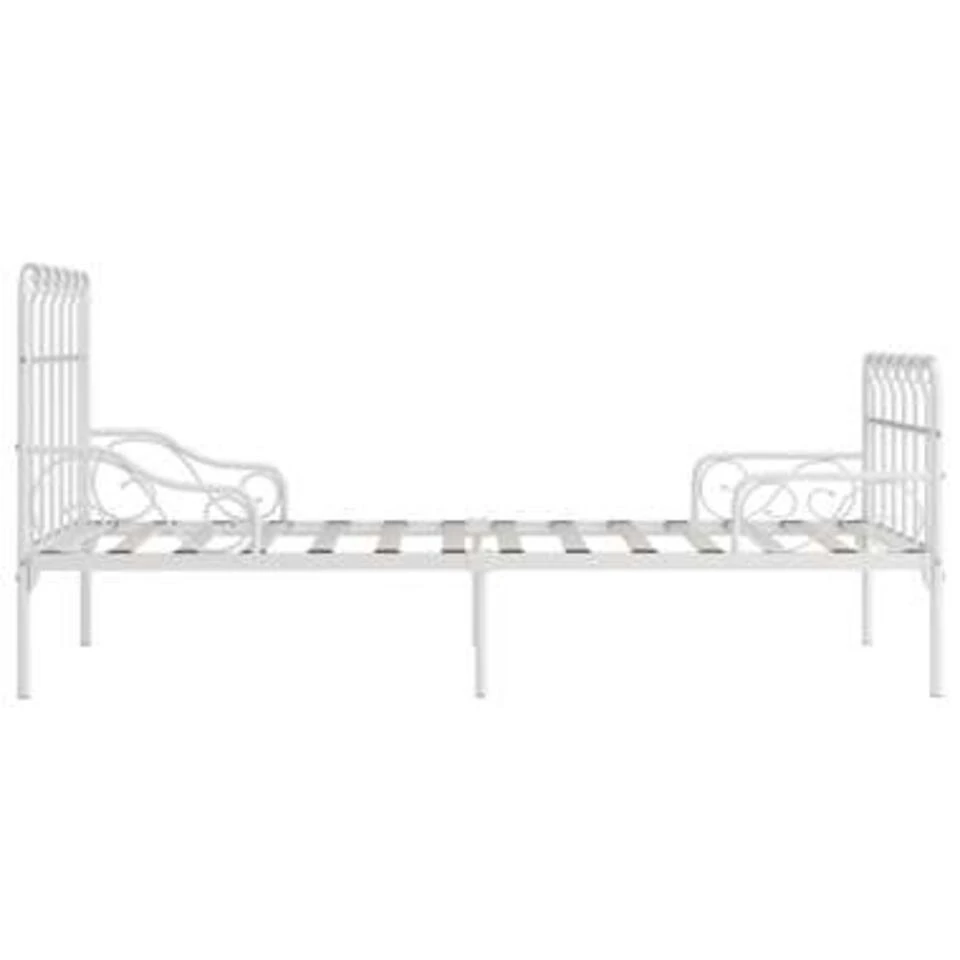VidaXL - Bed Frame Met Lattenbodem - Wit - Metaal - 90x200 Cm 6 VidaXL - Bed Frame Met Lattenbodem - Wit - Metaal - 90x200 Cm - Afbeelding 4