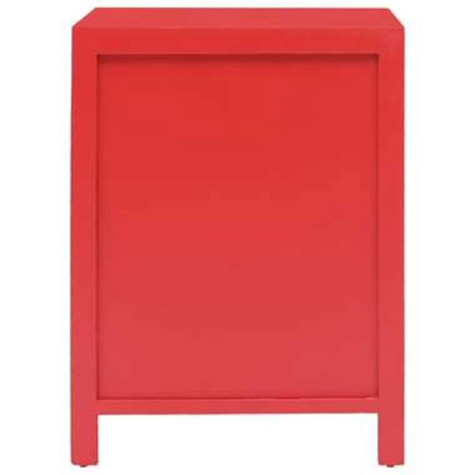 VidaXL Nachtkastje 38x28x52 Cm Paulowniahout Rood 6 VidaXL Nachtkastje 38x28x52 Cm Paulowniahout Rood - Afbeelding 4