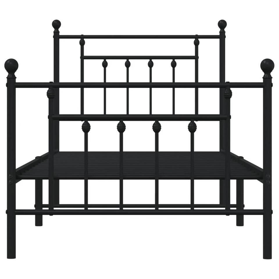 VidaXL - Bed Frame Met Hoofd- En Voeteneinde - Zwart - Metaal - 90x190 Cm 7 VidaXL - Bed Frame Met Hoofd- En Voeteneinde - Zwart - Metaal - 90x190 Cm - Afbeelding 5
