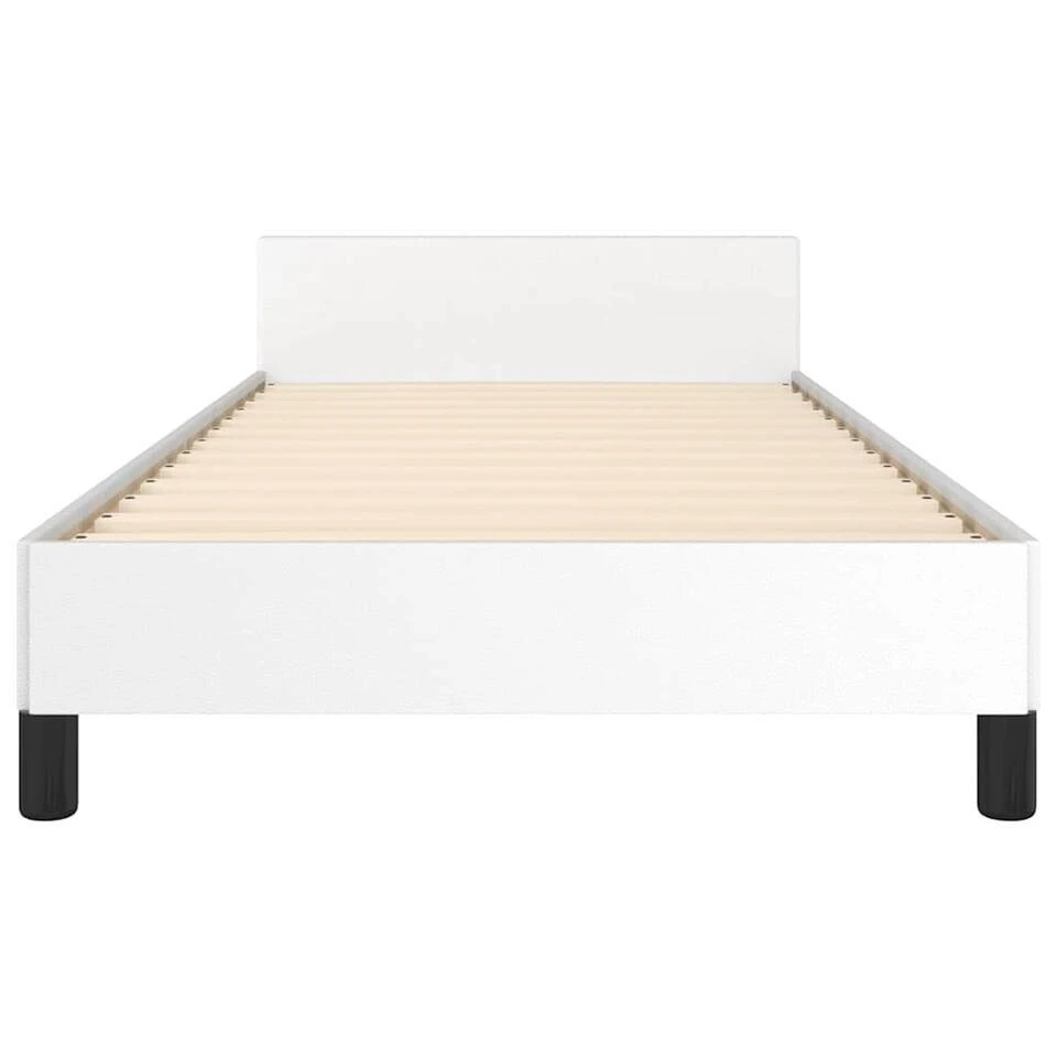 VidaXL - Bed Frame Met Hoofdeinde Zonder Matras - Wit - Hout - 90x200 Cm 6 VidaXL - Bed Frame Met Hoofdeinde Zonder Matras - Wit - Hout - 90x200 Cm - Afbeelding 4