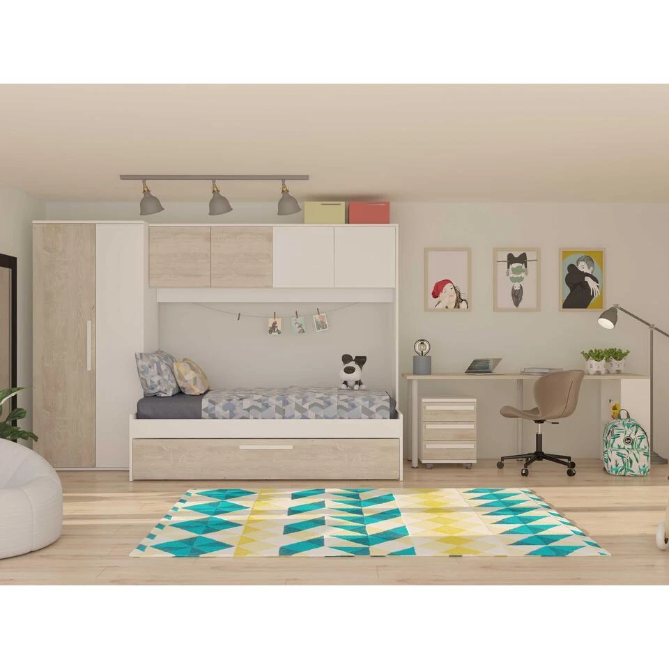 Bed Lev 90x200 Cm Met Kast En Bedlade - Grenen/wit 14 Bed Lev 90x200 Cm Met Kast En Bedlade - Grenen/wit - Afbeelding 12