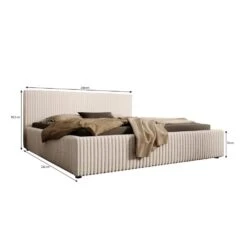 Meubella - Tweepersoonsbed Infinity - Beige - Fluffy Ribstof - 180x200 Cm -Bedden Bij Leen Bakker ea4003b927ef47fe94a51772c043c4a9