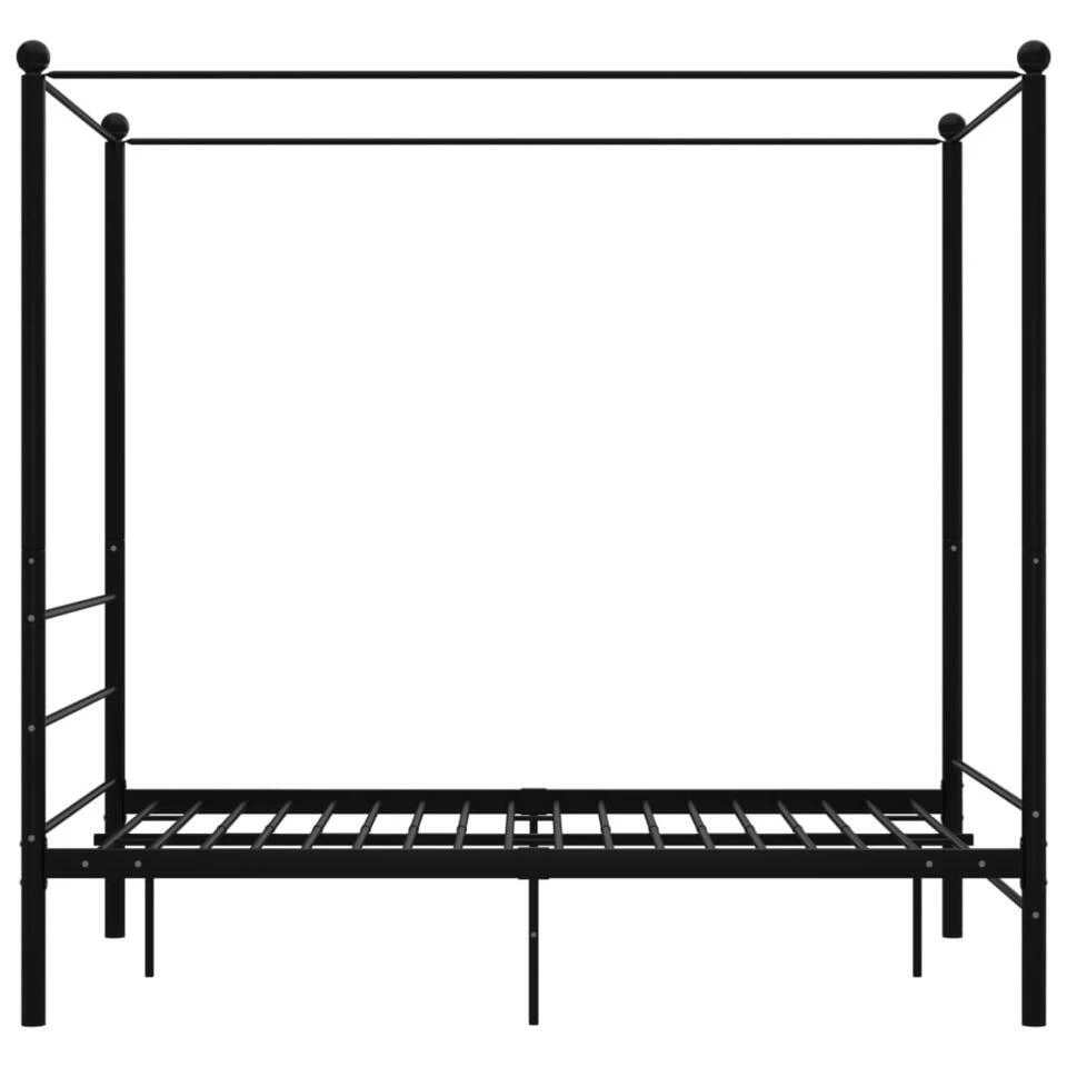 VidaXL - Hemelbedframe Met Latten - Zwart - Metaal - 140x200 Cm 5 VidaXL - Hemelbedframe Met Latten - Zwart - Metaal - 140x200 Cm - Afbeelding 3