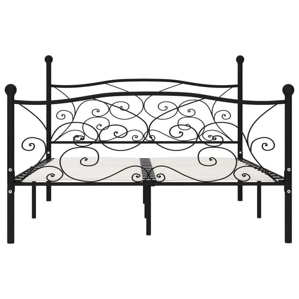 VidaXL - Bed Frame Met Lattenbodem - Zwart - Metaal - 140x200 Cm 4 VidaXL - Bed Frame Met Lattenbodem - Zwart - Metaal - 140x200 Cm - Afbeelding 2