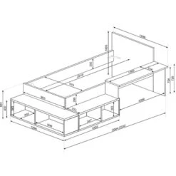 Bed Quinn 90x200 Cm Met Bureau En Opbergruimte - Grenen/ Wit -Bedden Bij Leen Bakker efec4e76a1dd48419716fff0b58d5fbd