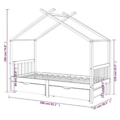 VidaXL - Kinderbed Met Lades - Wit - Massief Grenenhout - 90x200 Cm -Bedden Bij Leen Bakker f21e7af192ee4d2eb460e24475e3ab89
