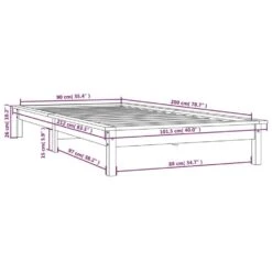 VidaXL - Bed Frame Met Lattenbodem - Zwart - Massief Grenenhout - 90x200 Cm 17 VidaXL - Bed Frame Met Lattenbodem - Zwart - Massief Grenenhout - 90x200 Cm -Bedden Bij Leen Bakker f3ab1b1092a54050aff2402d0dafd3b5