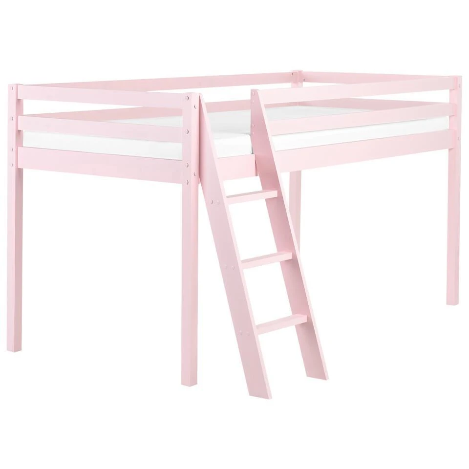 ASCOUX - Kinderbed - Roze - 90 X 200 Cm - Dennenhout 5 ASCOUX - Kinderbed - Roze - 90 X 200 Cm - Dennenhout - Afbeelding 3