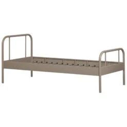 WOOOD Mata 1-Persoonsbed - Metaal - Zand - 90x208x95 -Bedden Bij Leen Bakker f671bac492404bca8673f4d253a26a09