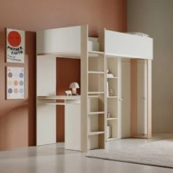 Hoogslaper Camillia - 90x200cm - Met Bureau En Opbergruimte - Beige/terracotta -Bedden Bij Leen Bakker f70b4dc1a8e546898b500814976677c9