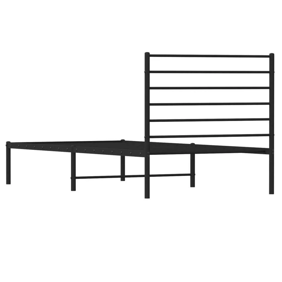 VidaXL - Eenspersoonsbed Met Hoofdbord - Zwart - Metaal - 80x200 Cm 8 VidaXL - Eenspersoonsbed Met Hoofdbord - Zwart - Metaal - 80x200 Cm - Afbeelding 6