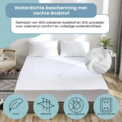 Waterdichte Matrasbeschermer Topper Hoeslaken Badstof-Lits-jumeaux (180x210 Cm) -Bedden Bij Leen Bakker f8a2cb8ae86e494cbb7811e8f9e2c492