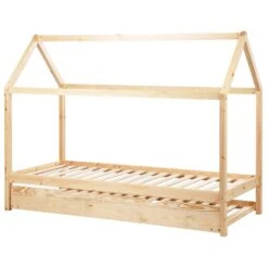 CRILLON - Onderschuifbed - Lichtbruin - 90 X 200 - Hout -Bedden Bij Leen Bakker fa401a5afdd74603815b299c80a587d8