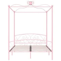 VidaXL - Hemelbed Met Verfijnd Ontwerp - Roze - Metaal - 160x200 Cm 9 VidaXL - Hemelbed Met Verfijnd Ontwerp - Roze - Metaal - 160x200 Cm -Bedden Bij Leen Bakker fb9cfabfc5114bf5ae4d63d5a6a5029c