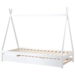 TALMONTIERS - Onderschuifbed - Wit - 90 X 200 Cm - Grenenhout -Bedden Bij Leen Bakker fbfc5a920d794e4b982979198a387b65