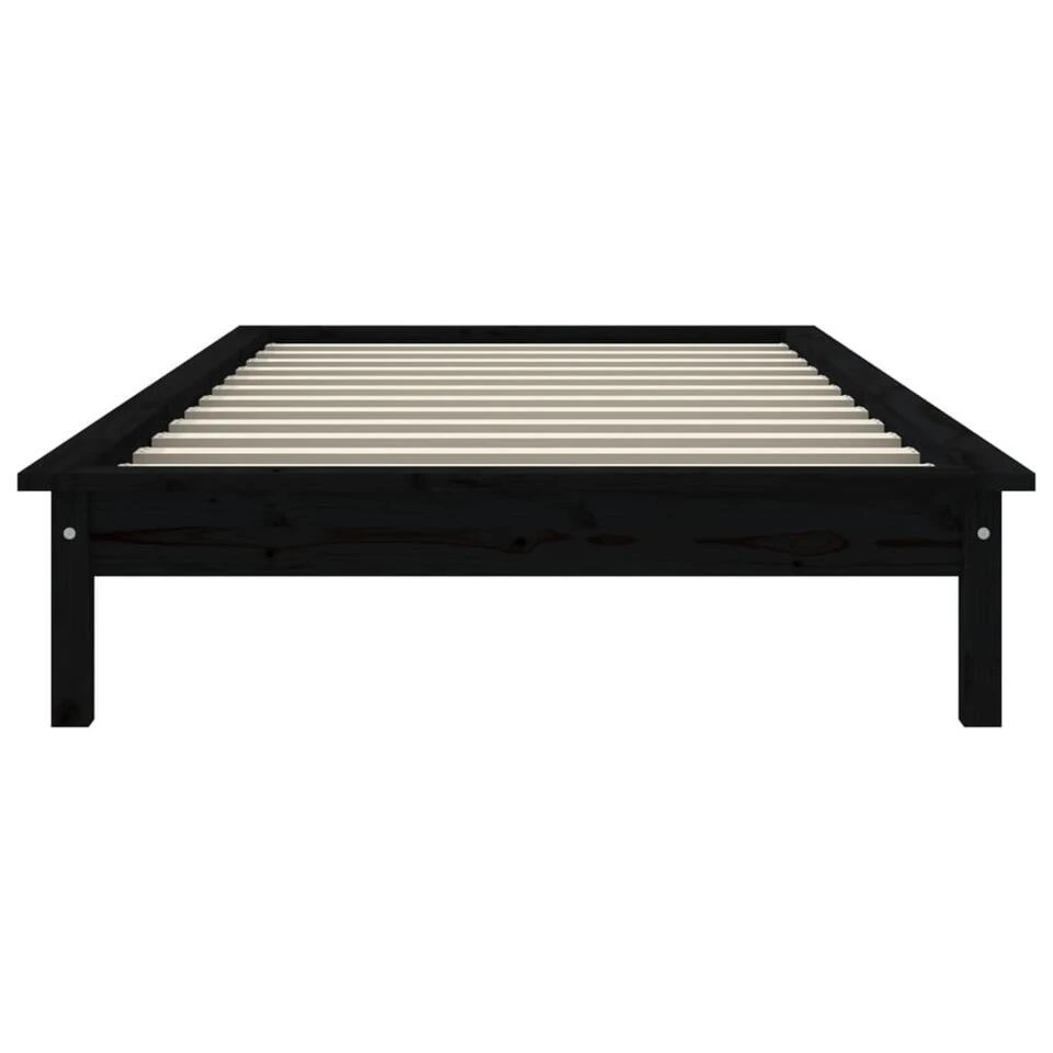 VidaXL - Bed Frame Met Lattenbodem - Zwart - Massief Grenenhout - 90x200 Cm 6 VidaXL - Bed Frame Met Lattenbodem - Zwart - Massief Grenenhout - 90x200 Cm - Afbeelding 4